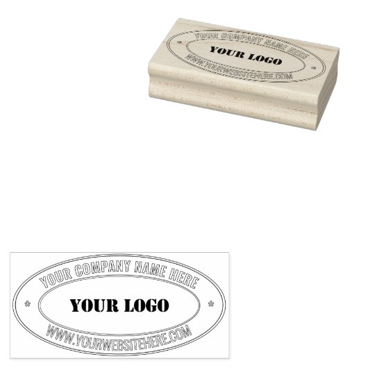 Zakelijk logo en tekstovaal rubberen stempel sjabl (Gestempeld)
