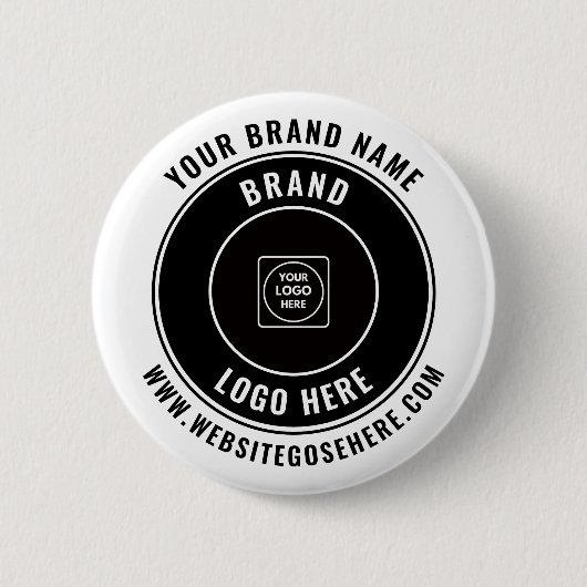 Zakelijk logo en website aangepaste merkbutton ronde button 5,7 cm (Voorkant)