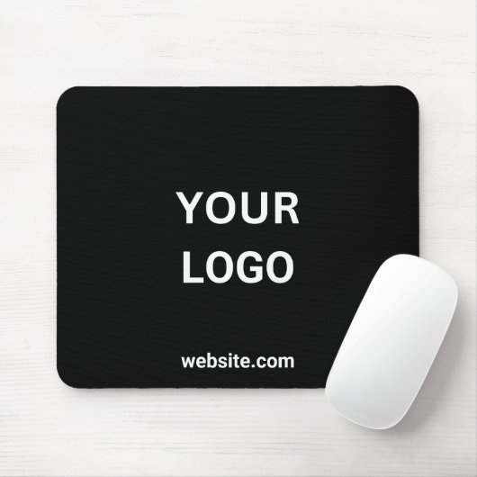 Zakelijk logo en website zwart muismat (Met muis)