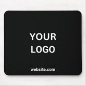 Zakelijk logo en website zwart muismat (Voorkant)