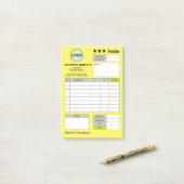Zakelijk Logo Factuur Bonnen | Aangepaste Gele Not Post-it® Notes (Op bureau)