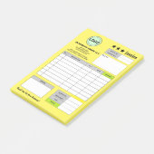 Zakelijk Logo Factuur Bonnen | Aangepaste Gele Not Post-it® Notes (Schuin)