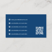 Zakelijk Logo Fax QR Code Professioneel Navy Visitekaartje (Achterkant)