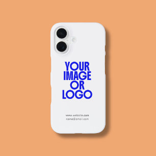 Zakelijk logo foto modern wit iPhone hoesje iPhone 16 Hoesje