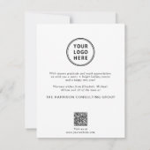 Zakelijk Logo Foto QR Code Bedrijfs Kerstmis Feestdagenkaart (Achterkant)