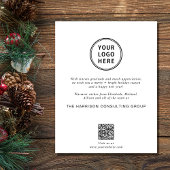 Zakelijk Logo Foto QR Code Bedrijfs Kerstmis Feestdagenkaart