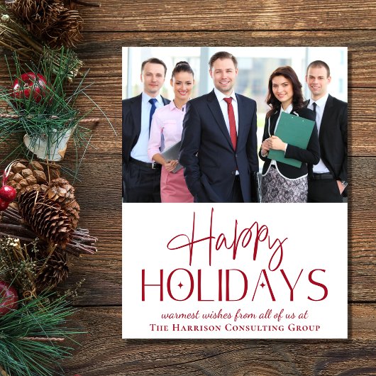 Zakelijk Logo Foto QR Code Bedrijfs Kerstmis Feestdagenkaart