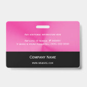 Zakelijk Logo Foto Roze Zwart Badge (Achterkant)