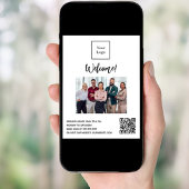 Zakelijk logo foto welkom openingsuren QR-code Poster