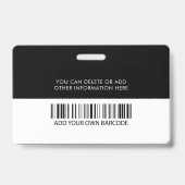 Zakelijk logo | fotonaam barcode werknemer badge (Achterkant)