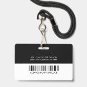 Zakelijk logo | fotonaam barcode werknemer badge (Achterkant met lanyard)