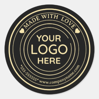 Zakelijk logo "Gemaakt met liefde" Ronde Sticker