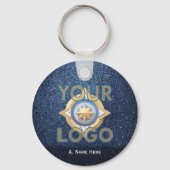 Zakelijk Logo Glitter Blauw Sleutelhanger Vloot Ka (Voorkant)