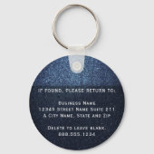 Zakelijk Logo Glitter Blauw Sleutelhanger Vloot Ka (Achterkant)