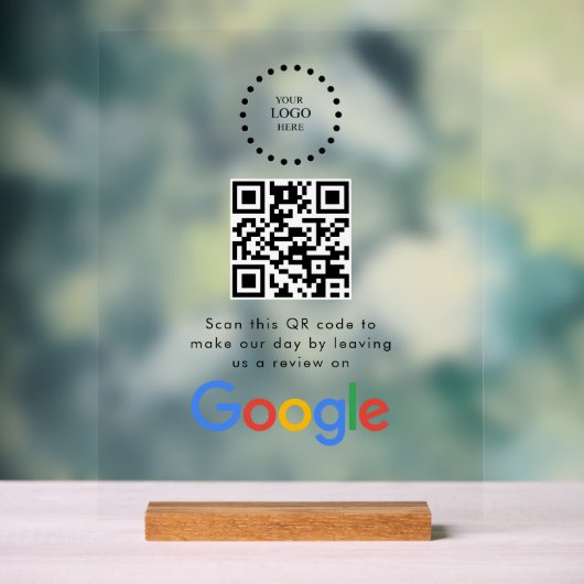 Zakelijk logo Google Reviews website scan Acryl Bord (Neutraal)