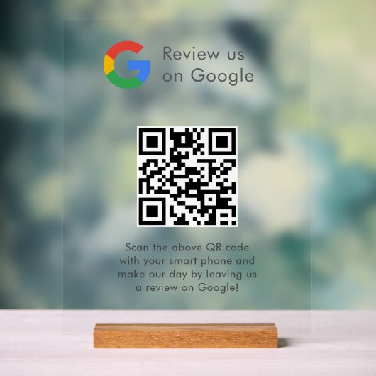 Zakelijk logo Google Reviews website scan Acryl Bord (Neutraal)