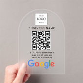 Zakelijk logo Google Reviews website scan Acryl Uitnodigingen (Insitu (Draagbaar))