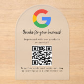 Zakelijk logo Google Reviews website scan Acryl Uitnodigingen (Voorkant)