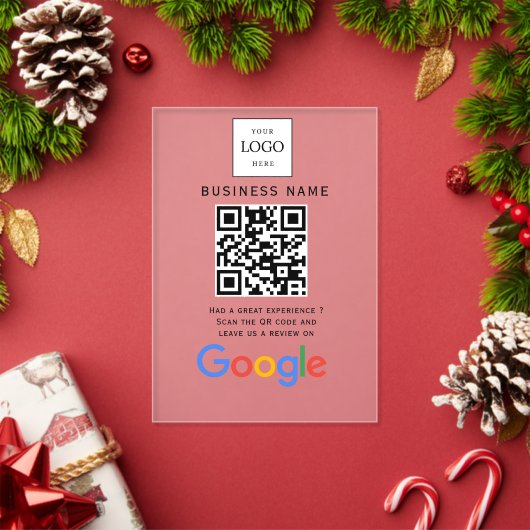 Zakelijk logo Google Reviews website scan Acryl Uitnodigingen (Insity (Feestdagen))
