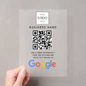 Zakelijk logo Google Reviews website scan Acryl Uitnodigingen (Insitu (Draagbaar))
