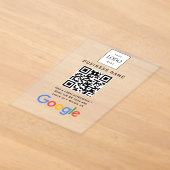 Zakelijk logo Google Reviews website scan Acryl Uitnodigingen (Laagn)