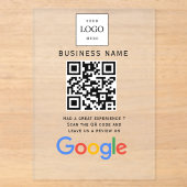 Zakelijk logo Google Reviews website scan Acryl Uitnodigingen (Voorkant)