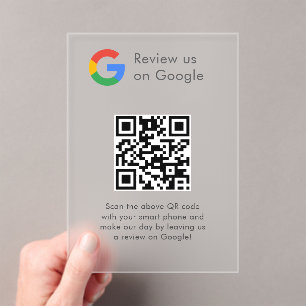 Zakelijk logo Google Reviews website scan  Acryl Uitnodigingen