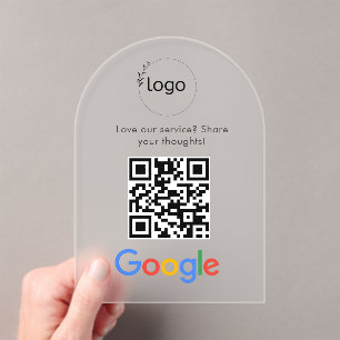 Zakelijk logo Google Reviews website scan  Acryl Uitnodigingen
