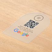 Zakelijk logo Google Reviews website scan Acryl Uitnodigingen (Laagn)