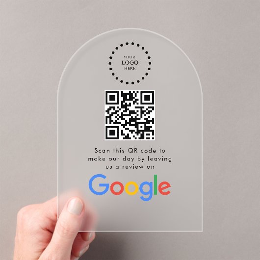 Zakelijk logo Google Reviews website scan Acryl Uitnodigingen (Insitu (Draagbaar))