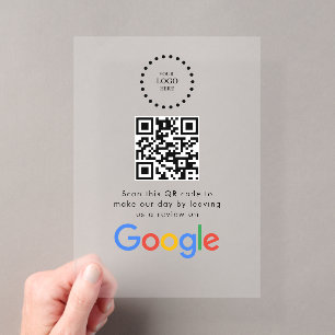 Zakelijk logo Google Reviews website scan Acryl Uitnodigingen