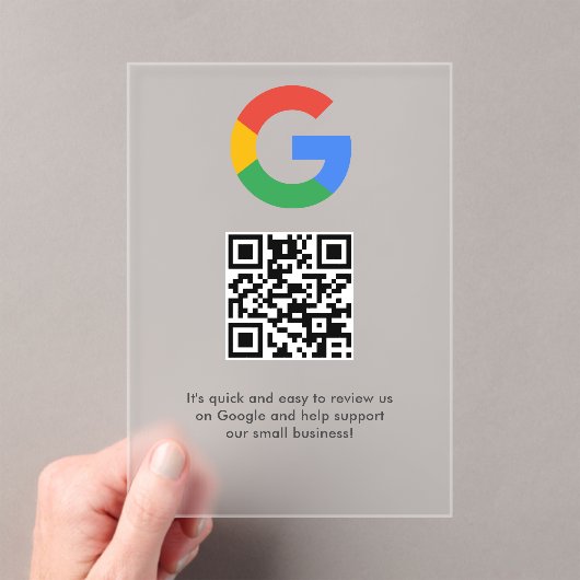 Zakelijk logo Google Reviews website scan Acryl Uitnodigingen (Insitu (Draagbaar))