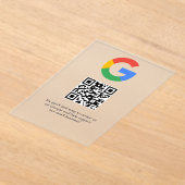 Zakelijk logo Google Reviews website scan Acryl Uitnodigingen (Laagn)