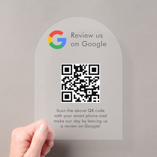 Zakelijk logo Google Reviews website scan Acryl Uitnodigingen (Insitu (Draagbaar))
