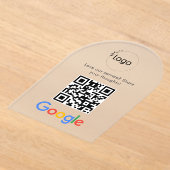 Zakelijk logo Google Reviews website scan  Acryl Uitnodigingen (Laagn)