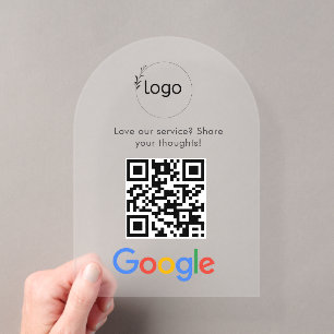 Zakelijk logo Google Reviews website scan Acryl Uitnodigingen