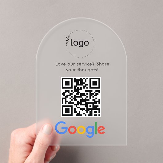 Zakelijk logo Google Reviews website scan  Acryl Uitnodigingen (Insitu (Draagbaar))