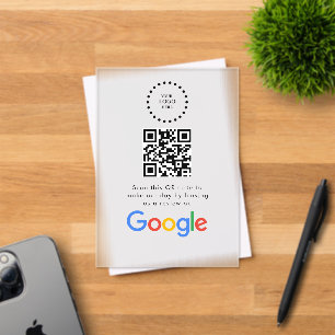 Zakelijk logo Google Reviews website scan Acryl Uitnodigingen