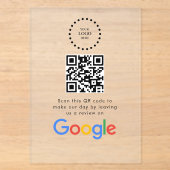 Zakelijk logo Google Reviews website scan Acryl Uitnodigingen (Voorkant)