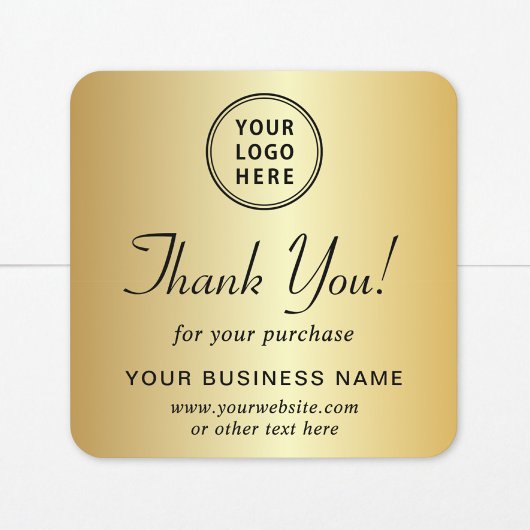 Zakelijk Logo Goud Bedankt Vierkante Sticker