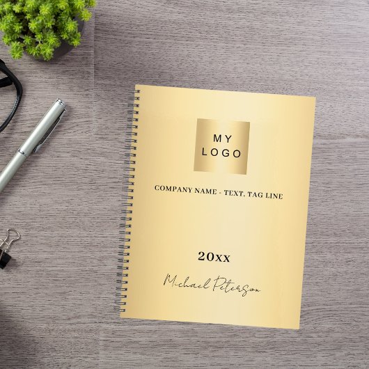 Zakelijk logo goud elegante naam script 2027 planner