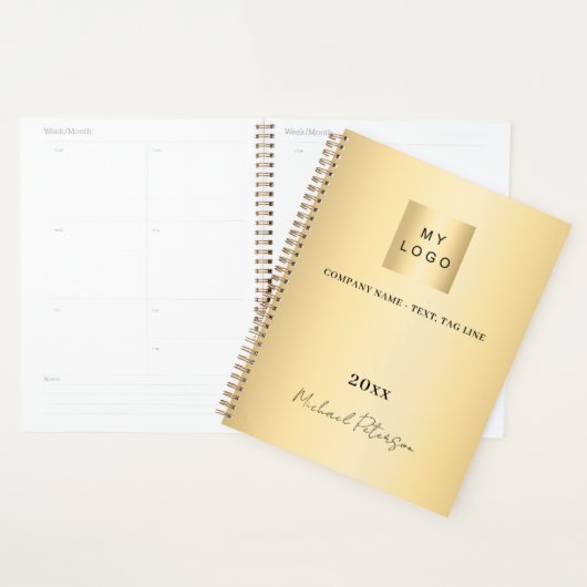 Zakelijk logo goud elegante naam script 2027 planner (Display)