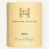 Zakelijk logo goud elegante naam script notitieboek (Voorkant)