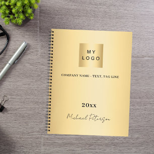 Zakelijk logo goud elegante naam script notitieboek