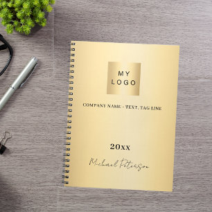 Zakelijk logo goud elegante naam script notitieboek