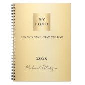 Zakelijk logo goud elegante naam script notitieboek (Voorkant)