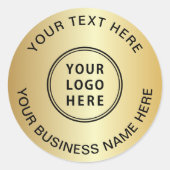 Zakelijk Logo Goud Ronde Sticker (Voorkant)