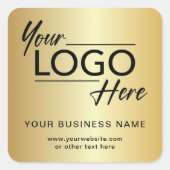 Zakelijk Logo Goud Vierkante Sticker (Voorkant)