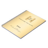 Zakelijk logo gouden elegante naam script notitieboek (Linkerzijde)
