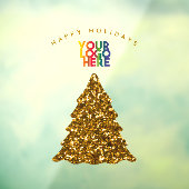 Zakelijk logo gouden kerstboom raamsticker (Vel 3)
